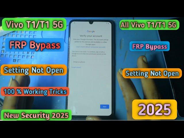 Vivo T1/T1 5G FRP Bypass Android 14 Settings Not Opening 2025 Without PC 2025