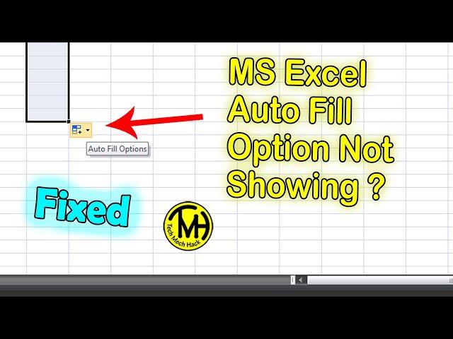 MS Excel auto fill options not showing. solved.