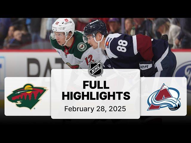 NHL Highlights | Wild vs. Avalanche | February 28, 2025