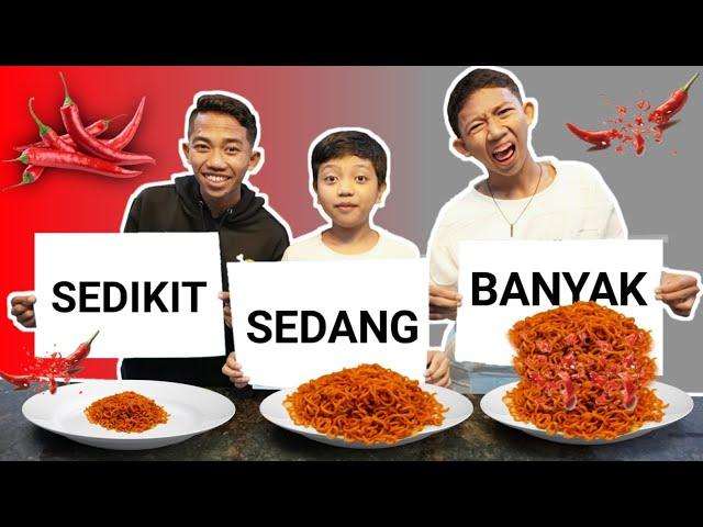 TANTANGAN MAKANAN PEDAS!! SEDIKIT, SEDANG ATAU BANYAK!! | Mikael TubeHD