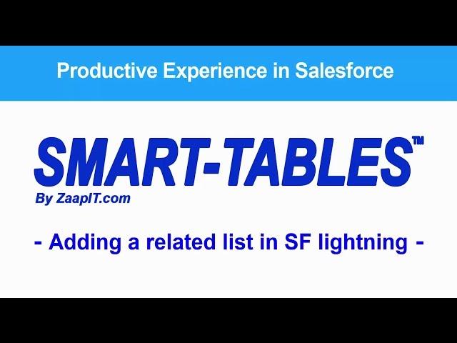 Adding a LWC smart related list in Salesforce lightning by ZaapIT.com