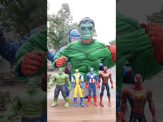 Team Green Hulk and Deadpool  VS Doll Squid Game Choose Toys , nono#shortvideo