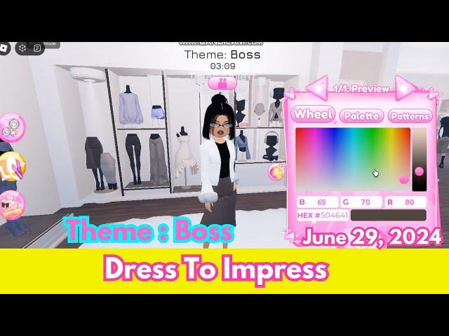 Theme Boss Dress To Impress Roblox, June 29, 2024