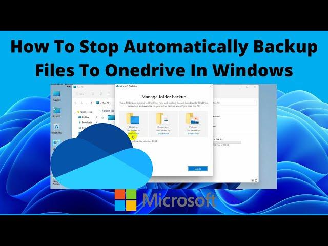 How To Stop Automatically Backup Files To Onedrive In Windows || Stop Onedrive From Syncing Desktop