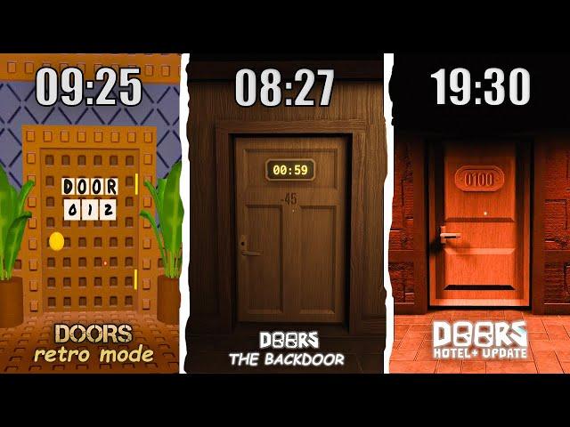 WORLD RECORD Speedrun in Roblox Doors Retro Mode + The Backdoor + Hotel