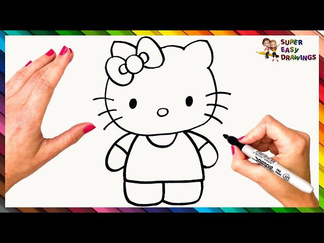 How To Draw Hello Kitty Step By Step  Hello Kitty Drawing Easy