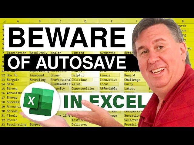 Excel - How To Turn Off AutoSave - Episode 2156