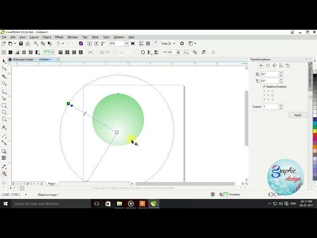 how to use fountain fill and edit in coreldraw x8