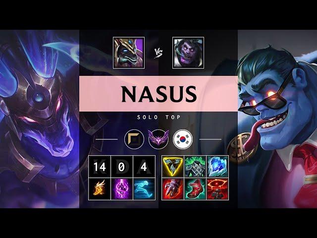 Nasus Top vs Dr. Mundo: Perfect KDA, Legendary - KR Master Patch 14.18