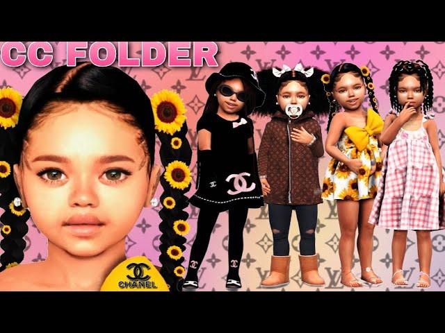  URBAN TODDLER CC FOLDER & SIM DOWNLOAD!! | HAIR, EDGES, CHANEL+MORE!! | SIMS 4 LOOKBOOK