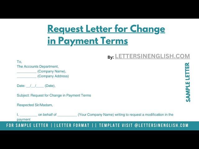 Request Letter For Change In Payment Terms