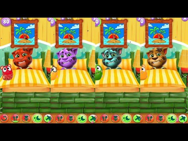 Red Vs Purple Vs Green Vs Yellow My Talking Tom 2 Vs My Talking Tom 2