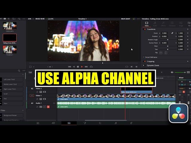 Use Alpha Channel Videos in DaVinci Resolve [ Import & Remove Black Background ] Tutorial