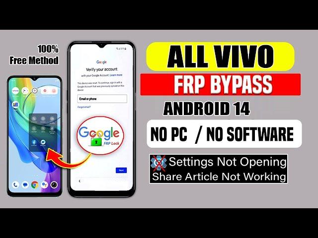 All VIVO Google /FRP Bypass ANDROID 14 Settings Not Opening Without PcFrp Unlock 100% Free Method