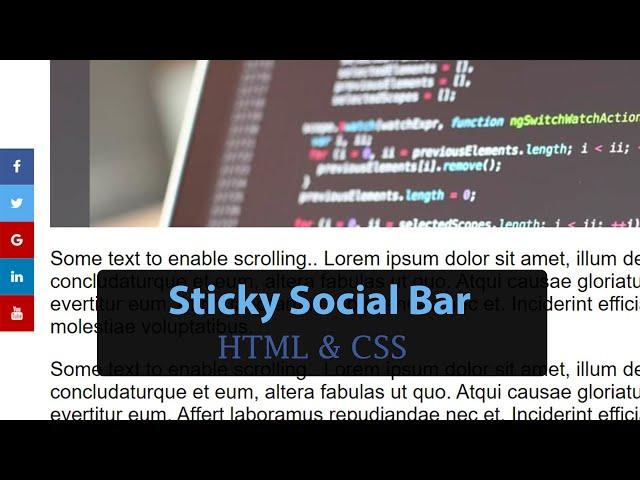 How to make Sticky Social Media Buttons   Using CSS & HTML