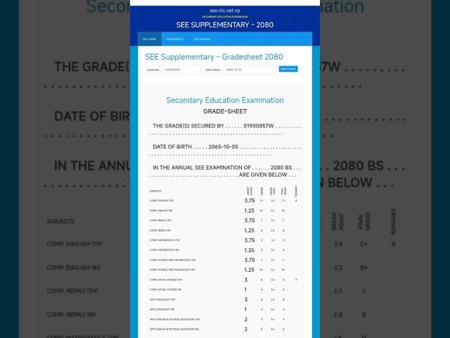 Fainaly see result aayo  check garne tarikae  see result 2081 kasari herne