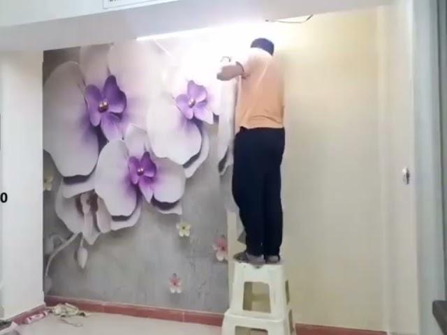 3D wall Mural installation . drawing room decoration ️