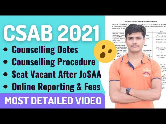 CSAB Counseling 2021 Registration dates | CSAB Counselling 2021 Process & Counselling Schedule 