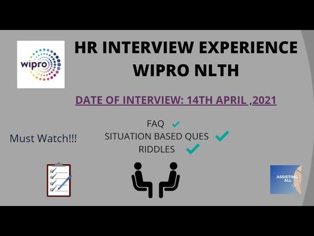 WIPRO NLTH 2021 HR INTERVIEW EXPERIENCE || 14TH APRIL 2021 || MUST WATCH || 2021 batch