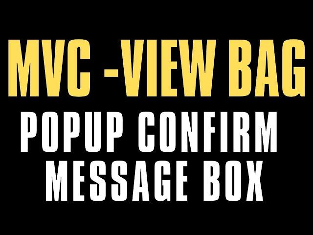 Alert MVC Viewbag POPUP Confirm Message Box With Javascript