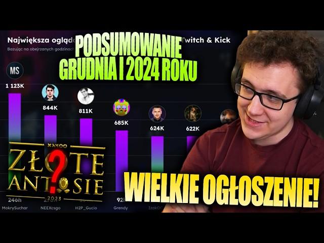 SUCHAR CO DALEJ ZE ZŁOTYMI ANTOSIAMI? PODSUMOWANIE GRUDNIA I 2024 ROKU NA TWITCHU I KICKU