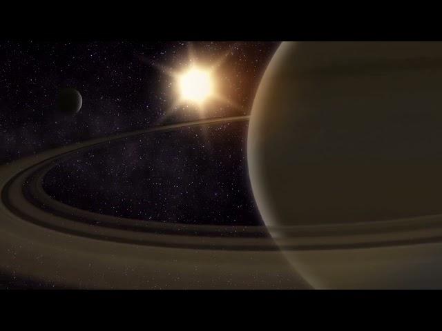 Saturn Revolving Planet Space 4K