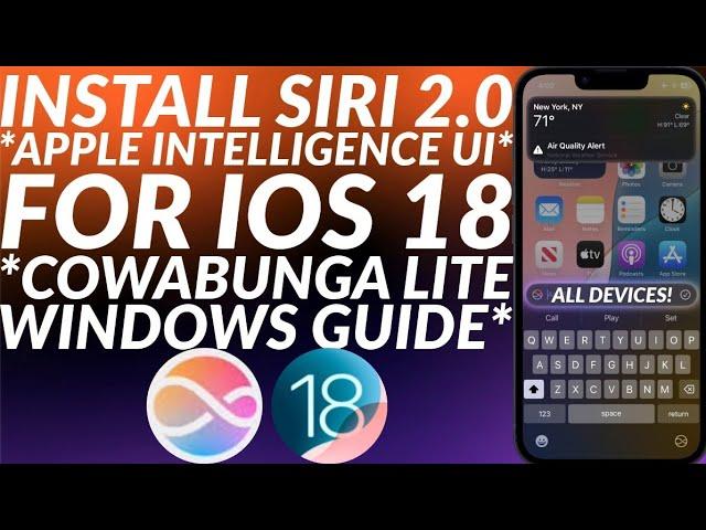 Install Siri 2.0 iOS 18 with Cowabunga Lite Windows | Get iOS 18 Siri Animation | No Jailbreak