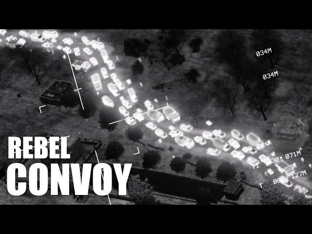 Forces strike back on advancing Rebel Convoy - Combat Footage - AC-130 - Military Simulation - ArmA3