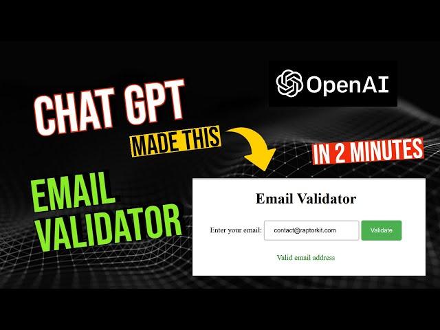 Email Validator Website using Chat GPT in 2 Minutes!