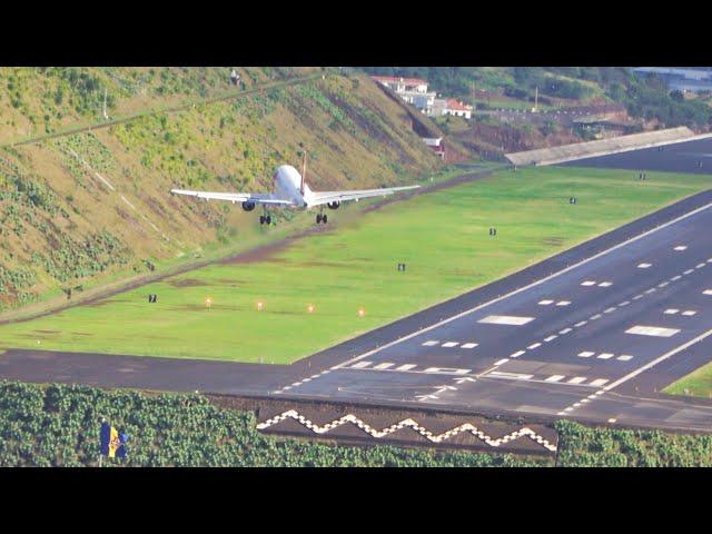 Unbelievable Crosswind Landing TAP A319 Storm Filomena at Madeira Airport