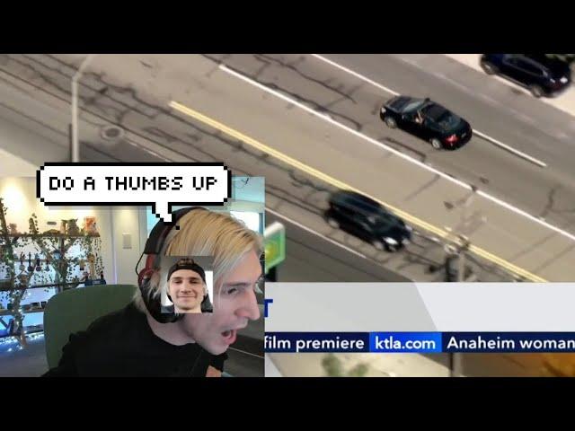 The Police Chase suspect is actually in xQc's Chat