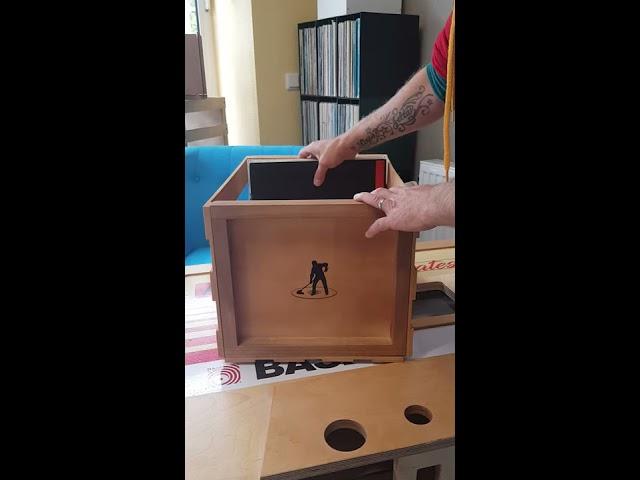 Schallplatten Holzbox für 75 LPs