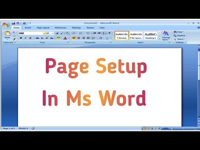 MS Word me Page Setup kaise kare | Page Setup in MS Word in Hindi