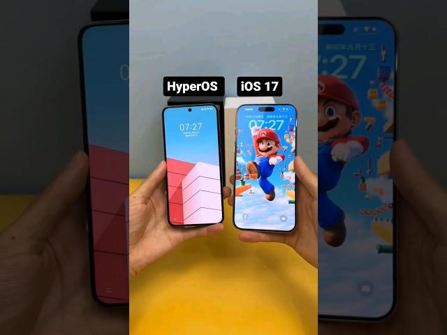 Which Is Better? HyperOS Vs iOS 17 #techgadgets #viralshort #techshorts #shorts #comparison