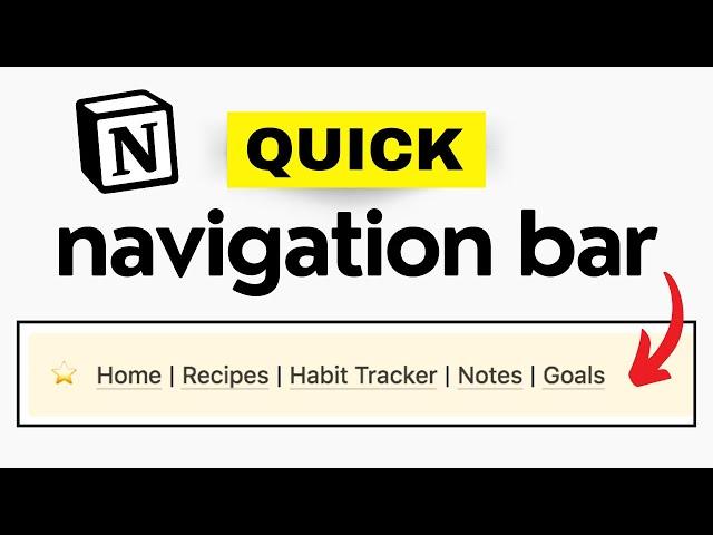 Dynamic Navigation Bar in Notion (Do This NOW!) 