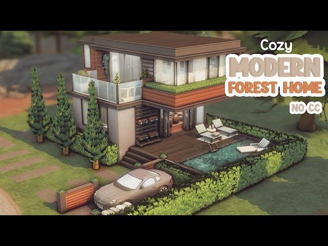 Cozy Modern Forest Home  Sims 4 Speed Build