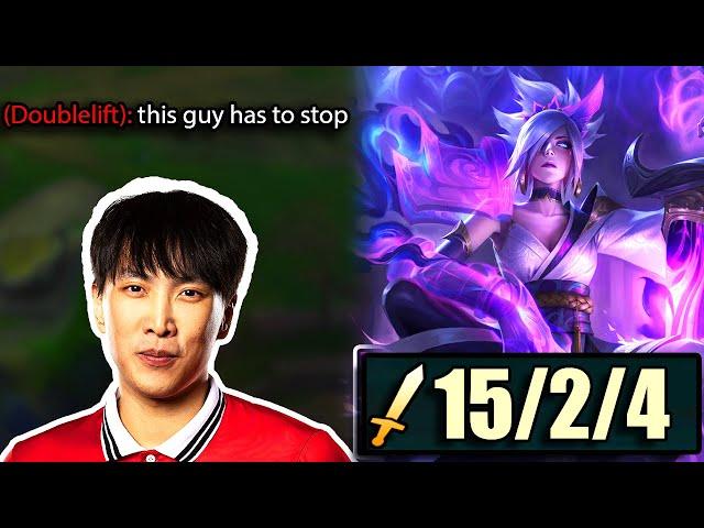 Rank 1 Challenger Destroyed Doublelift using Riven and it Tilts Him so much