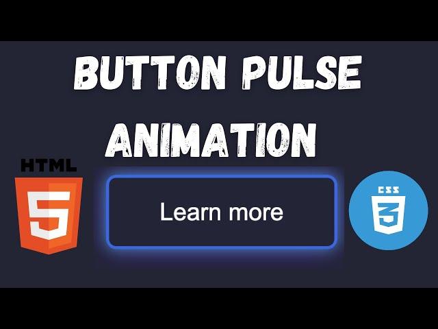 Amazing Button Pulse Animation With HTML and CSS | HTML CSS Tutorial HTML CSS Project For Beginners