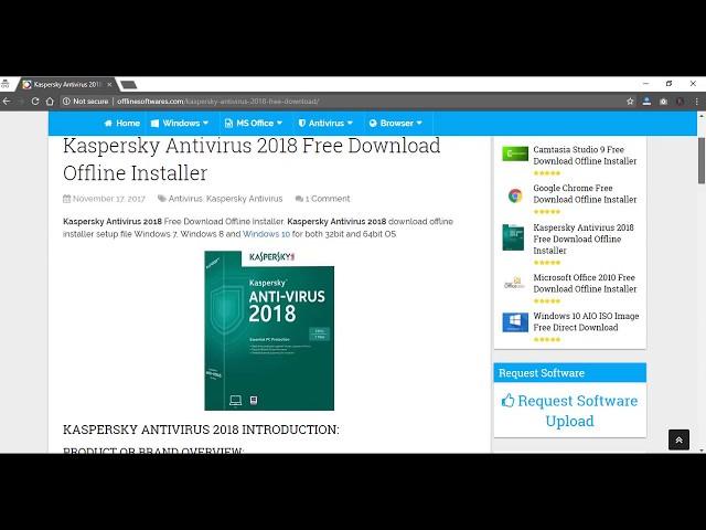 Kaspersky antivirus 2018 Free Download Offline Installer