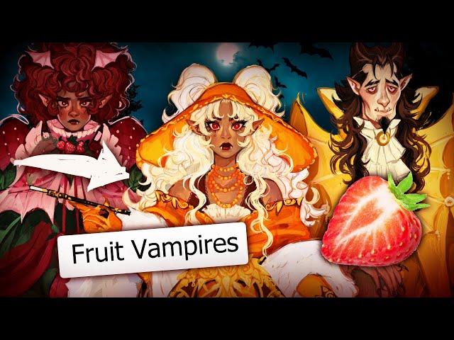 Turning FRUIT into VAMPIRES (CHARACTER DESIGN CHALLENGE) this one got out of hand...lol