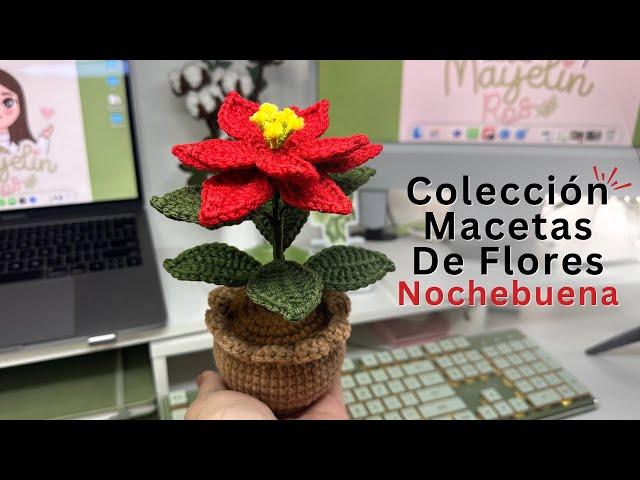 Tutorial Colección De Macetas A Crochet | Diseño #11 | NochebuenaMayelin Ros