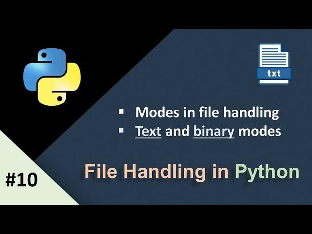 File Handling Modes in Python|Text and Binary Modes|File Handling Python