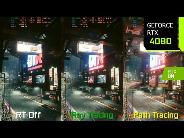 Cyberpunk 2077 RT Overdrive - Ray Tracing vs Path Tracing On vs Off Comparison | RTX 4080 4K DLSS