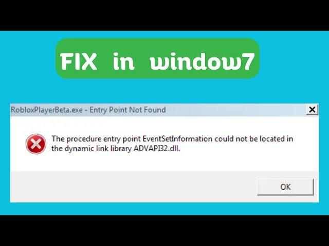 How to Fix “Advapi32.dll” Error in Roblox in window 7