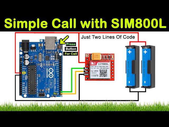 Make Simple Phone Call with SIM800l Just Two Lines Of Code || Use SIM800L GSM Module with Arduino