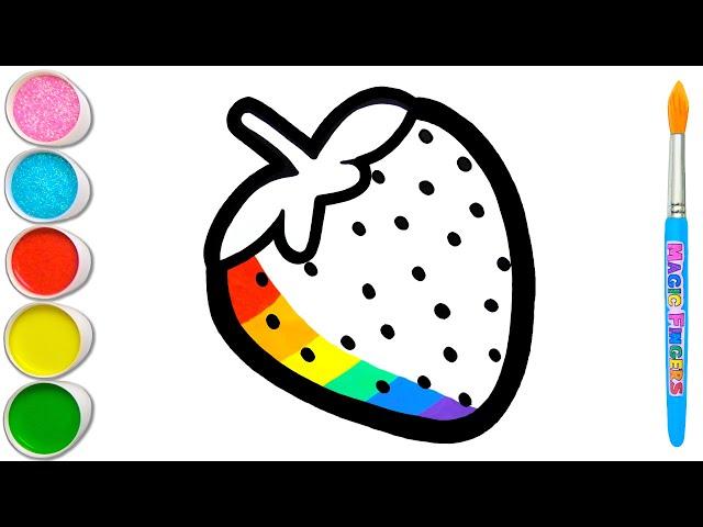 Draw & Paint Colorful Strawberry Step by Step | Art Tips for Children #41