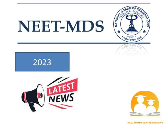 NEET MDS 2023 Exam Announcement