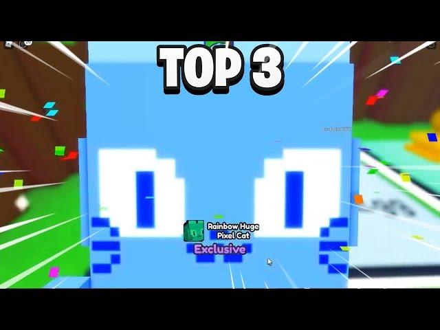 TOP 3 YouTubers HATCHED *RAINBOW HUGE PIXEL CAT* On CAMERA!  - Pet Simulator X