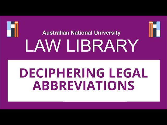 Deciphering Legal Abbreviations