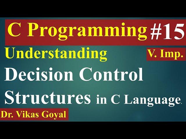 #15 Decision Control Structures in C Programming (with Notes) | If Statement | If Else Statement